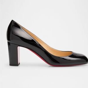 Christian Louboutin 70mm Cadrilla Patent Block-Heel Pumps